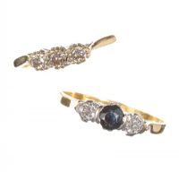 A DUO OF 18CT GOLD GEM-SET RINGS at Ross's Online Art Auctions