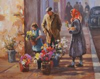 FLOWER SELLER by Donal McNaughton at Ross's Online Art Auctions