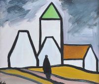 IN TO THE VILLAGE by Markey Robinson at Ross's Online Art Auctions