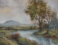 PEACEFUL MORNING, THE RIVER BRAID by Desmond Munroe at Ross's Online Art Auctions