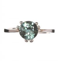 STERLING SILVER AND MAIDEN'S DREAM TOPAZ SOLITAIRE RING at Ross's Online Art Auctions