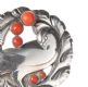 STERLING SILVER BROOCH SET WITH CORAL BY THE DESIGNER GEORG JENSEN at Ross's Online Art Auctions