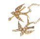 15CT GOLD DUET BROOCHES AND CHAIN SET WITH SEED PEARLS at Ross's Online Art Auctions