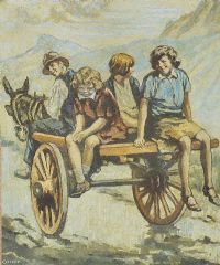 THE LOW BACKED CAR by William Conor RHA RUA at Ross's Online Art Auctions
