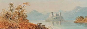 CASTLE REFLECTIONS ON THE LOUGH by R.B. Wright ARCA at Ross's Online Art Auctions