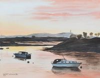 SUNSET AT WHITEROCK by Rupert Crockard at Ross's Online Art Auctions