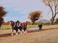 PLOUGHING THE FIELD by Gregory Moore at Ross's Online Art Auctions