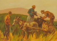 LOADING THE TURF CART by Donal McNaughton at Ross's Online Art Auctions