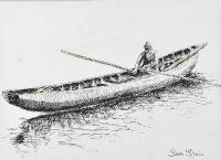 FIGURE IN A ROWING BOAT by Sean Quill at Ross's Online Art Auctions