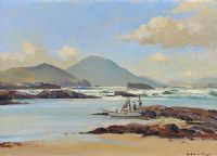 UNLOADING THE CATCH, DONEGAL by Maurice Canning Wilks ARHA RUA at Ross's Online Art Auctions