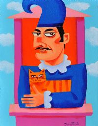 MR PUNCH WITH HIS CAT by Graham Knuttel at Ross's Online Art Auctions
