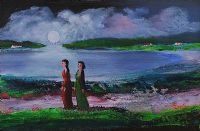 GIRLS BY MOONLIGHT by James Bingham at Ross's Online Art Auctions