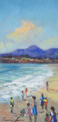 FUN AT THE BEACH by William Cunningham at Ross's Online Art Auctions