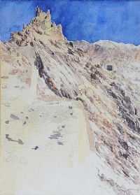 RUINED CASTLE, TIBET by Hector McDonnell RUA at Ross's Online Art Auctions