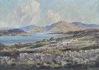 COTTAGES DONEGAL by Rowland Hill RUA at Ross's Online Art Auctions