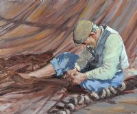 MENDING NETS by Antonis Andreades at Ross's Online Art Auctions