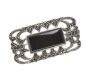 TWO STERLING SILVER MARCASITE AND ONYX BROOCHES at Ross's Online Art Auctions
