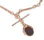 9CT ROSE GOLD CARNELIAN AND BLOODSTONE FOB AND CHAIN at Ross's Online Art Auctions