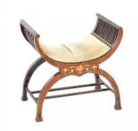 EDWARDIAN INLAID CRADLE STOOL at Ross's Online Art Auctions