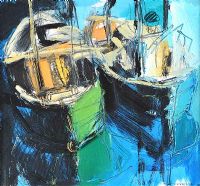 FISHING BOATS by Colin Davidson RUA at Ross's Online Art Auctions