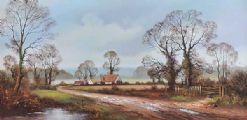 THATCHED COTTAGE BY THE TRESS by Wendy Reeves at Ross's Online Art Auctions