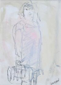 WOMAN SHOPPING by Basil Blackshaw HRHA HRUA at Ross's Online Art Auctions