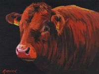 BULL ON BLACK by Ronald Keefer at Ross's Online Art Auctions