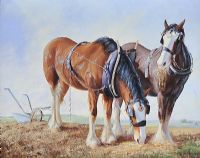 RESTING PLOUGH HORSES by Billy Thompson at Ross's Online Art Auctions