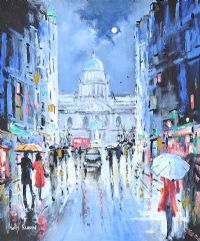 LATE NIGHT SHOPPING, BELFAST by Holly Hanson at Ross's Online Art Auctions