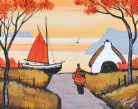THE RED SAILBOAT by J.P. Rooney at Ross's Online Art Auctions