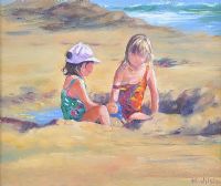 PLAYING IN THE SAND by Marjorie Wilson at Ross's Online Art Auctions