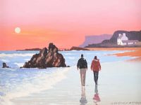 BEACH STROLL, FAIRHEAD, BALLYCASTLE by Gregory Moore at Ross's Online Art Auctions
