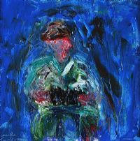 THE ACCORDION PLAYER by Charlie Turnberry at Ross's Online Art Auctions