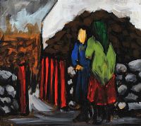 CHAT BY THE RED GATE by Irish School at Ross's Online Art Auctions