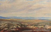 DISTANT VIEW OF A LAKESIDE TOWN by Andrew Nicholl RHA at Ross's Online Art Auctions