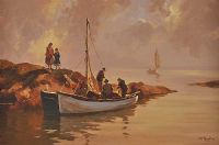UNLOADING THE CATCH by Donal McNaughton at Ross's Online Art Auctions