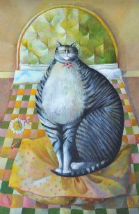 FAT CAT by Elizabeth Taggart at Ross's Online Art Auctions