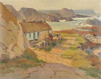 COTTAGE ON THE ANTRIM COAST by Maurice Canning Wilks ARHA RUA at Ross's Online Art Auctions