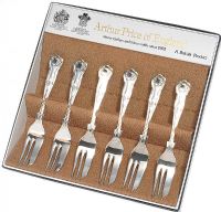ARTHUR PRICE SET OF SILVER-PLATED PASTRY FORKS at Ross's Online Art Auctions