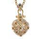 18CT GOLD PERFUME BOTTLE WITH MOTHER-OF-PEARL AND GEMSTONES ON AN 18CT GOLD CHAIN at Ross's Online Art Auctions