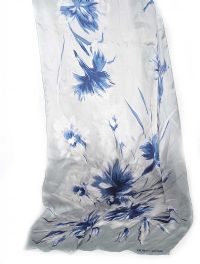 GIORGIO ARMANI BLUE FLORAL PRINT SILK SCARF at Ross's Online Art Auctions
