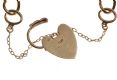 9CT GOLD CURB LINK BRACELET WITH HEART-SHAPED PADLOCK CLASP at Ross's Online Art Auctions