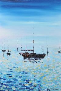 MOORED YACHTS by Hannah O'Hanlon at Ross's Online Art Auctions