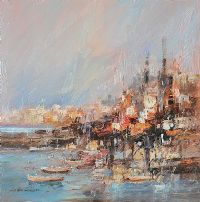 HARBOUR SUNSET by Colin Gibson at Ross's Online Art Auctions