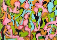 PINK ABSTRACT by Gerald G. Beattie at Ross's Online Art Auctions