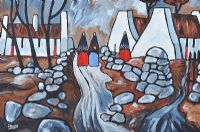 IRISH VILLAGE, WEST OF IRELAND by Davey at Ross's Online Art Auctions