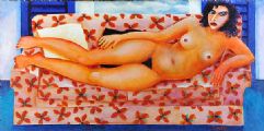 FEMALE RECLINING NUDE by Graham Knuttel at Ross's Online Art Auctions
