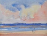 STROLLING ALONG THE BEACH by George Gault at Ross's Online Art Auctions