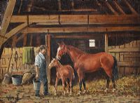 FEEDING TIME by George Bennett at Ross's Online Art Auctions