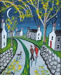 WALKING BY MOONLIGHT by John Ormsby at Ross's Online Art Auctions